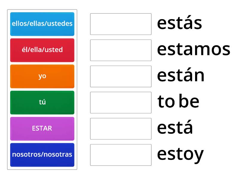 El verbo ESTAR - Match up