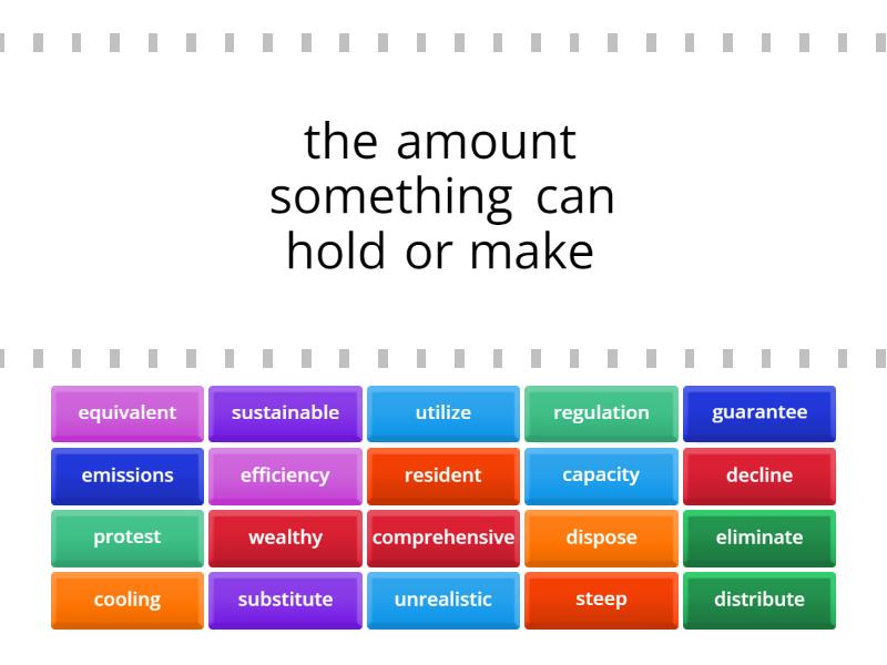 Match Up Vr3b Unit 7 Vocabulary Find The Match