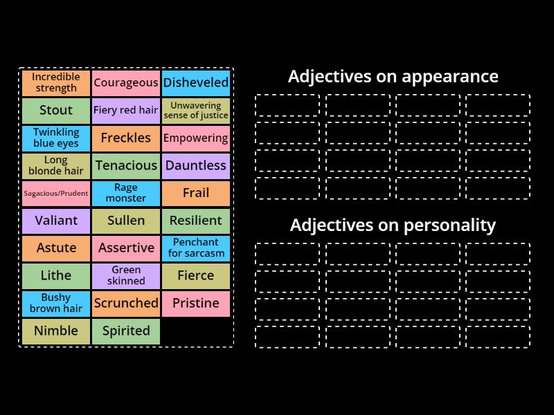 Advance adjectives sorting - Group sort
