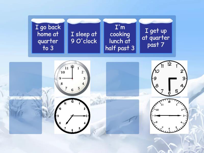 What time is it now? - Match up