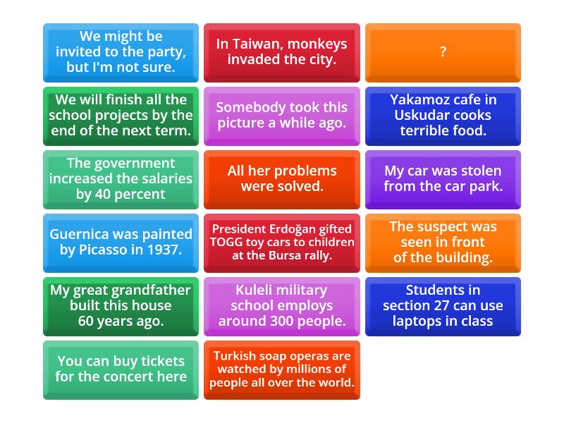 passive voice - Flip tiles