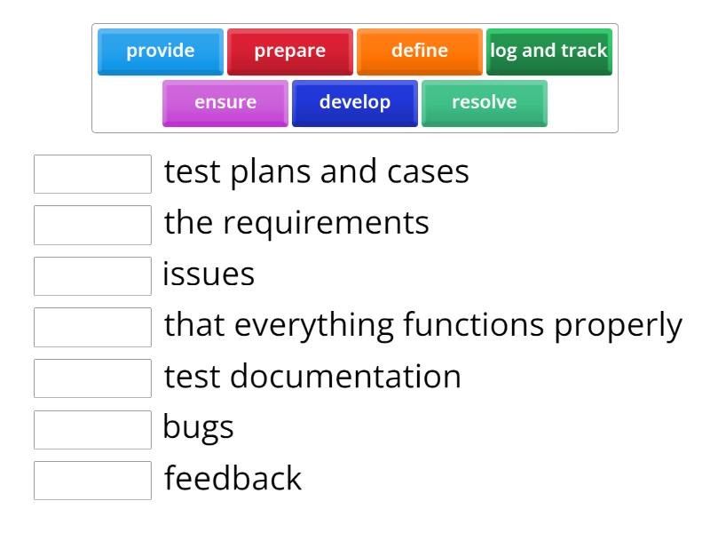 tasks (QA) - Match up