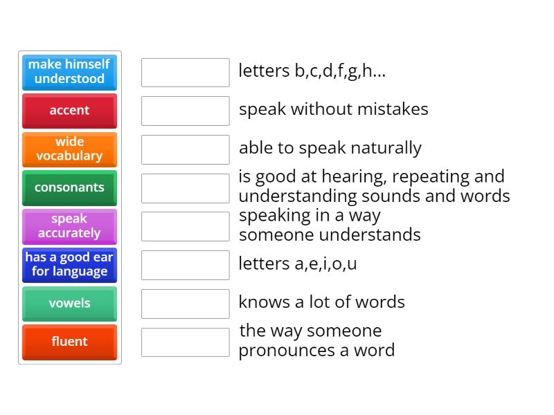 Speaking English - Match up