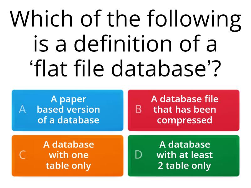 Flat File Vs Relational Databases - Cuestionario