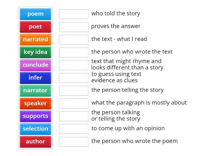 STAAR Vocabulary - Match up