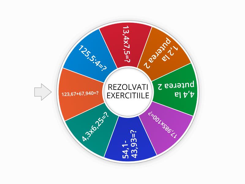 Matematica clasa a V-a E - Spin the wheel