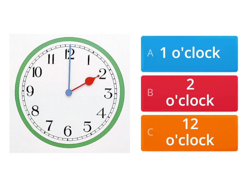 Grade 2 Telling time - Clock - Quiz