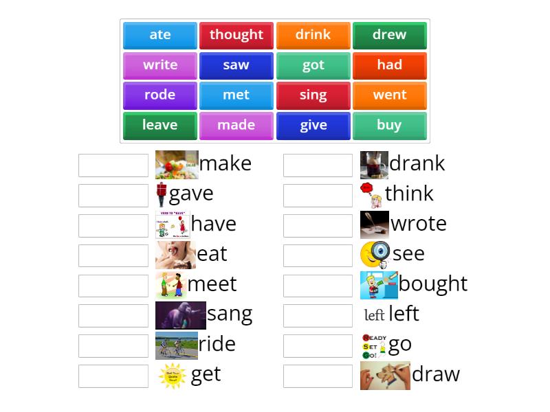 Irregular Verbs for Ilya - Match up