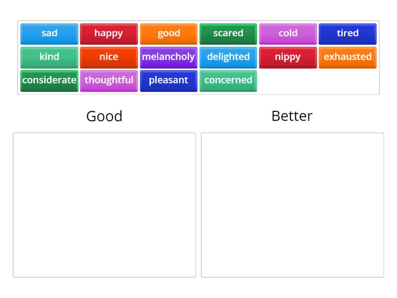 Choosing Better Adjectives - Categorize