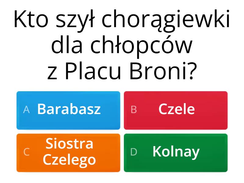 Chłopcy Z Placu Broni Test Z Odpowiedziami Chłopcy z Placu Broni - Test