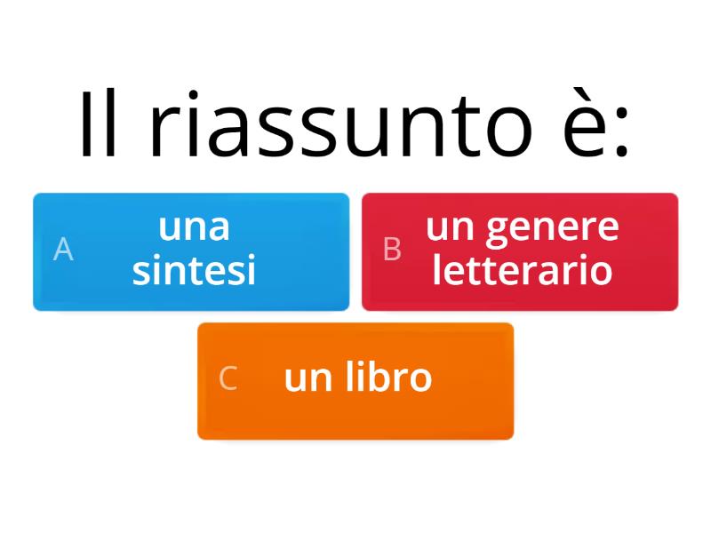 IL RIASSUNTO - Quiz