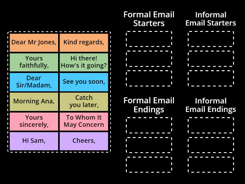 Writing Emails - Group sort
