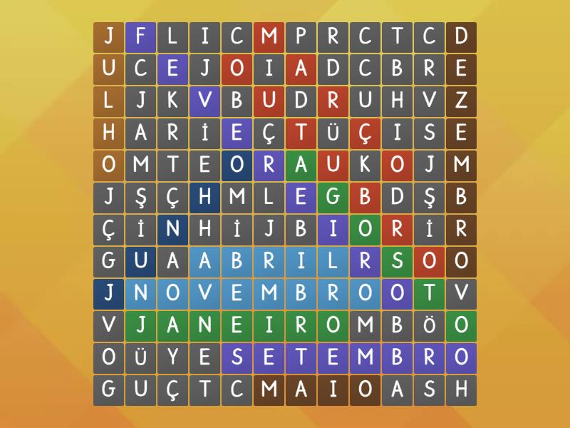 caça palavras meses do ano - Wordsearch