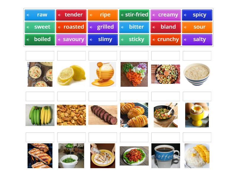 Food Adjectives - Match up