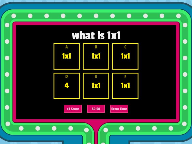 What Is 1x1 - Gameshow Quiz