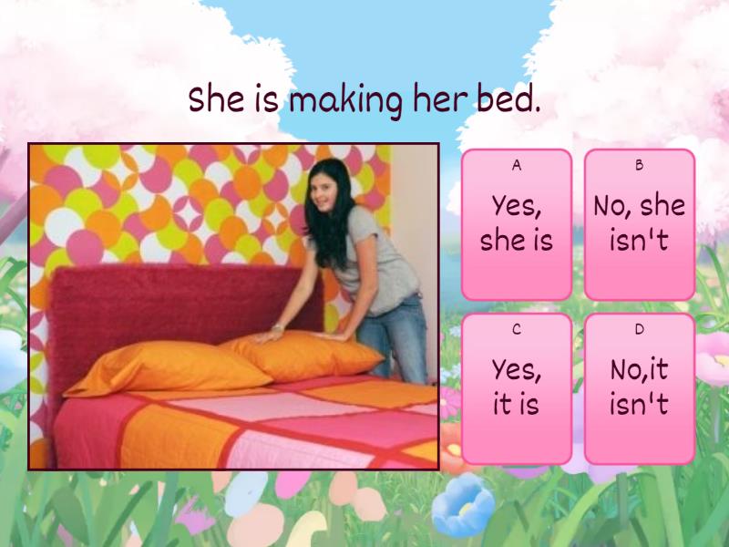 Present Continuous & household chores - Quiz