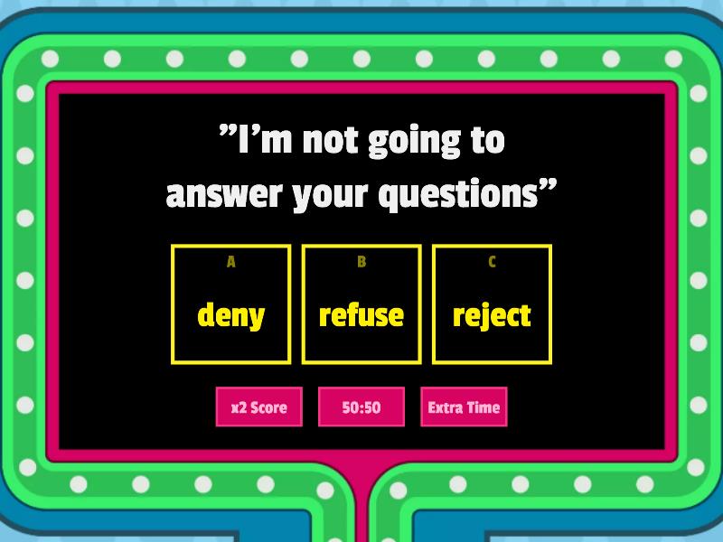 REPORTED SPEECH: Specifying Verbs 1 - Gameshow Quiz