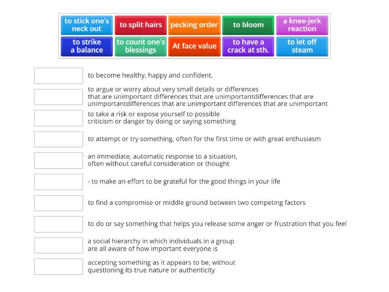 Advanced words and phrases C1-level - Match up