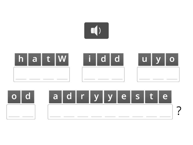 questions in Past Simple - Anagram