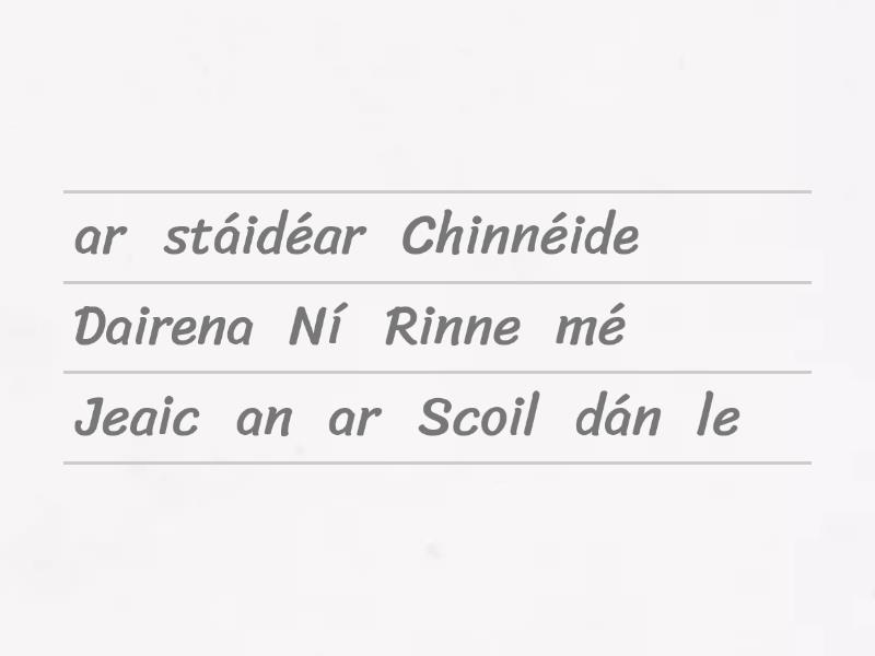 Jeaic ar Scoil - Unjumble