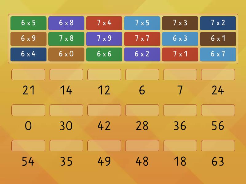 multiplication practice 6 and 7