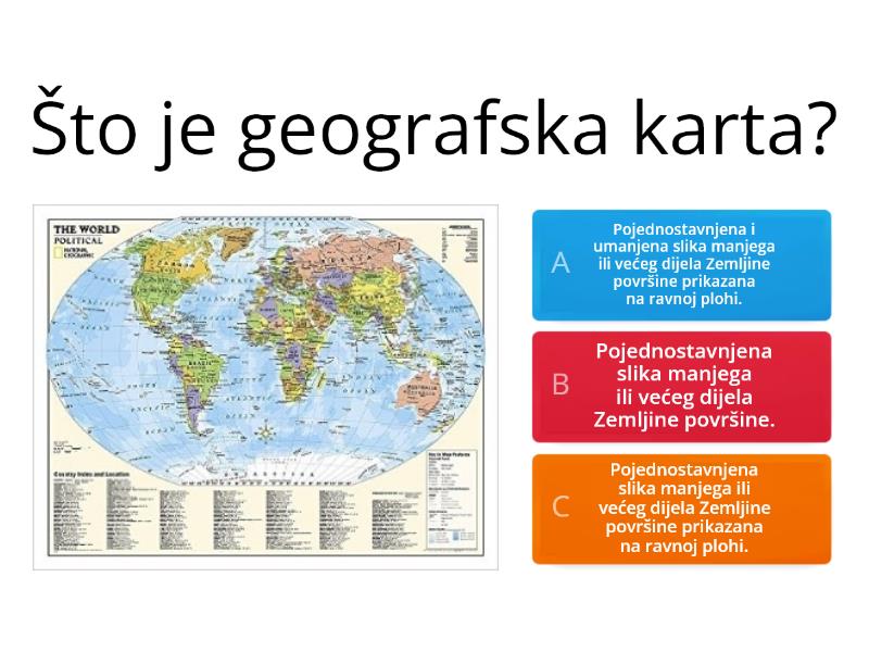 Kviz Geografija - Geografske Karta I Starije Gradivo - اختبار تنافسي