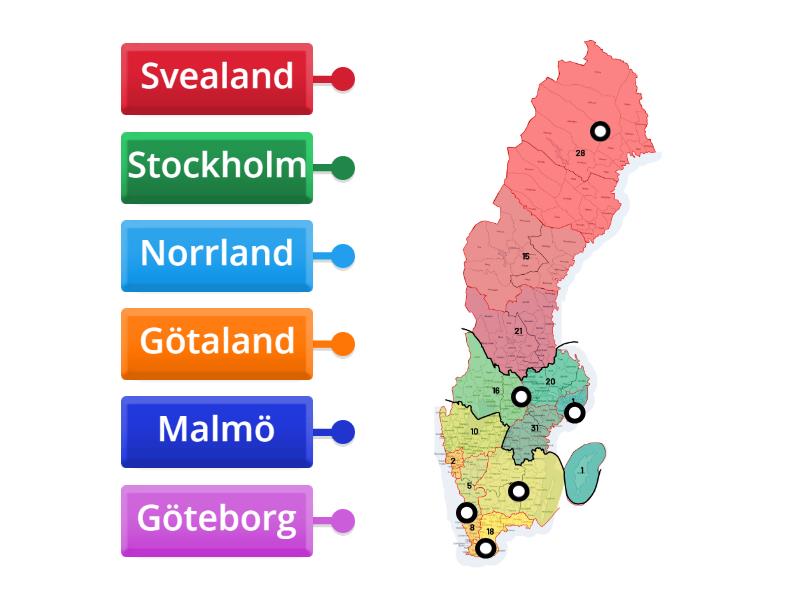 Sverige - Labelled diagram