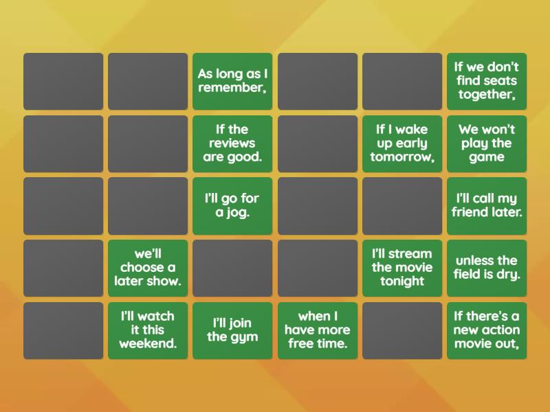 First conditional - Matching pairs