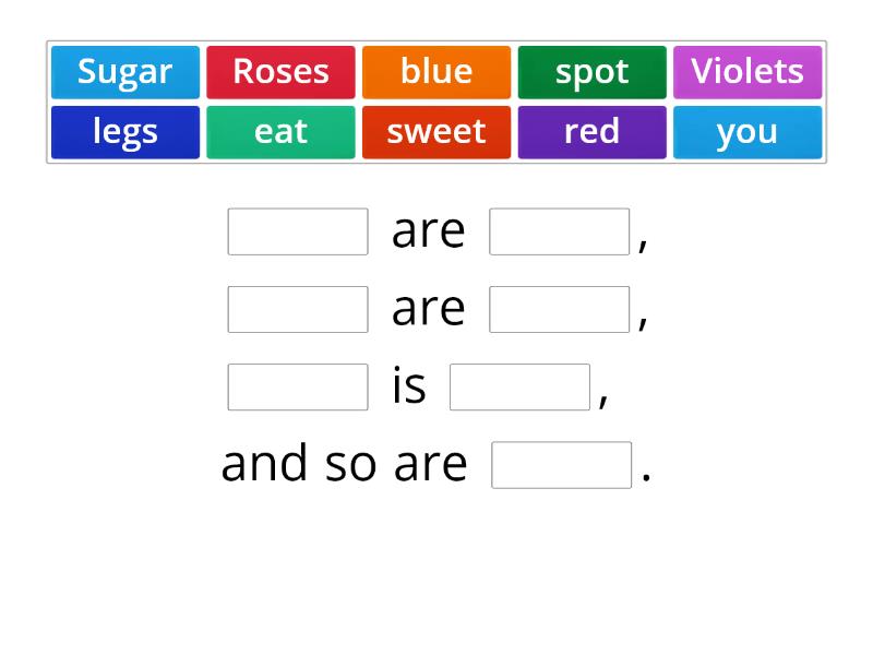 Lesson 4 Poem (rhyme) - Missing Word