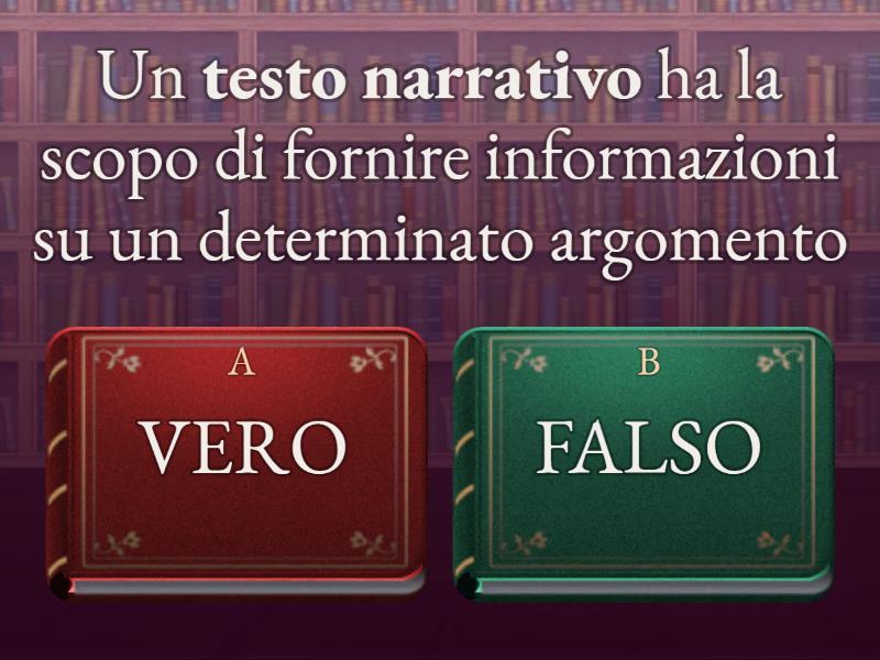 Il Testo Narrativo Quiz