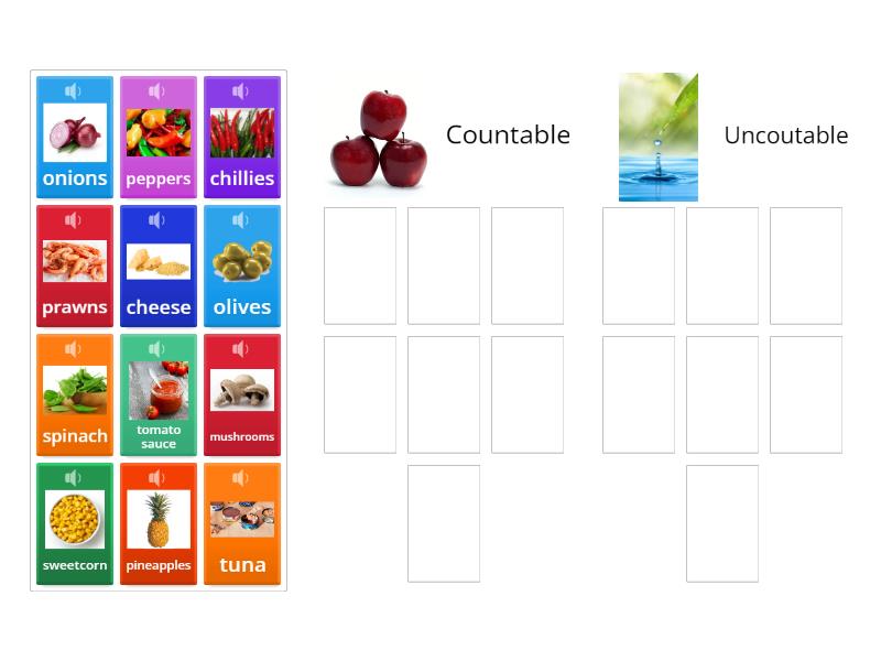 Pizza toppings - Group sort