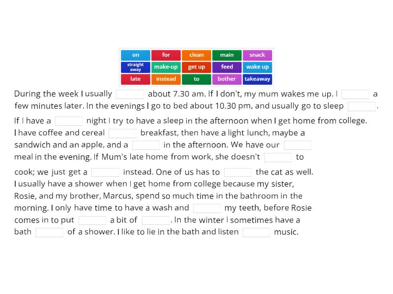 Daily Routines VinI B1 - Missing word