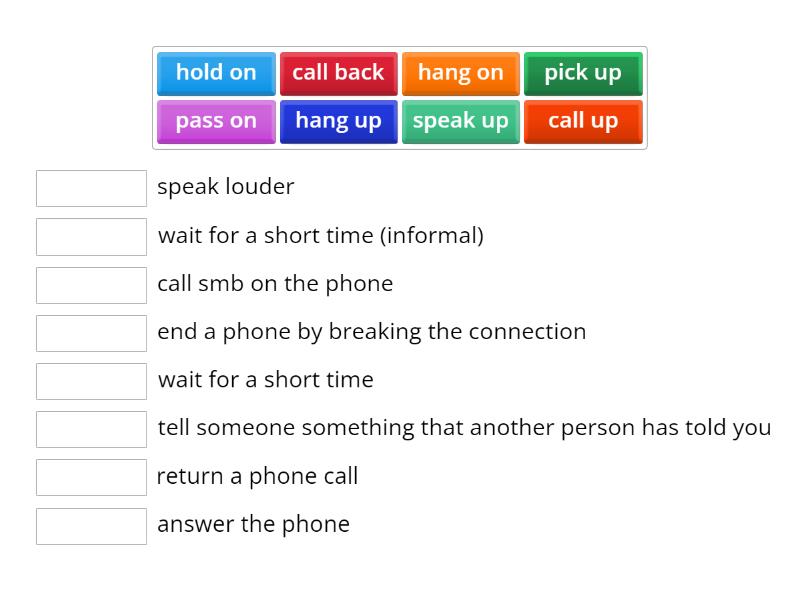 Telephone Phrasal Verbs - Eşleştir