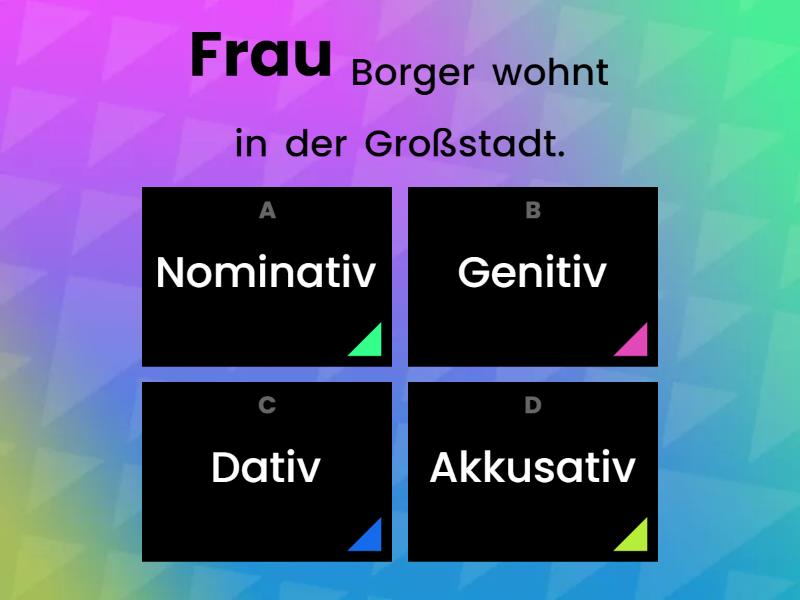 Deklination Der Substantive - Quiz