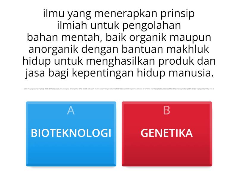 INOVASI TEKNOLOGI BIOLOGI - Quiz