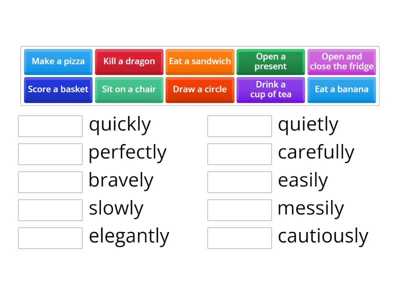 Adverb match 2 - Match up