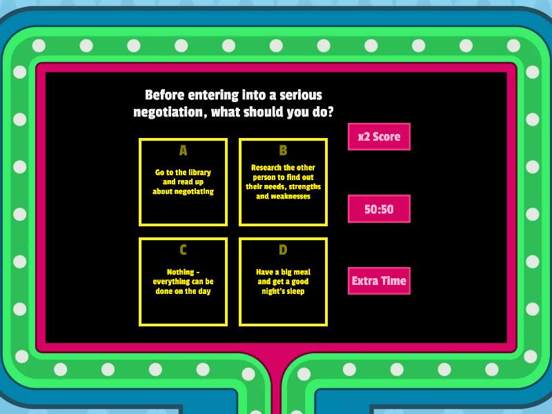 Negotiation Skills - Gameshow Quiz