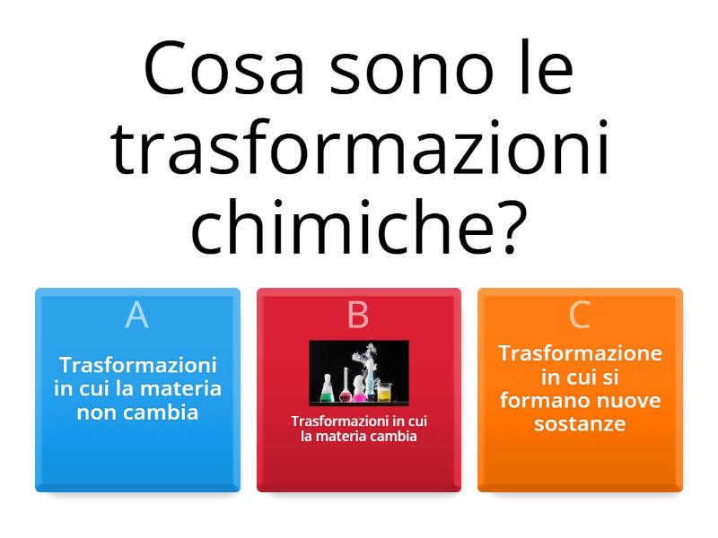 Le Trasformazioni Chimiche E Fisiche - Quiz