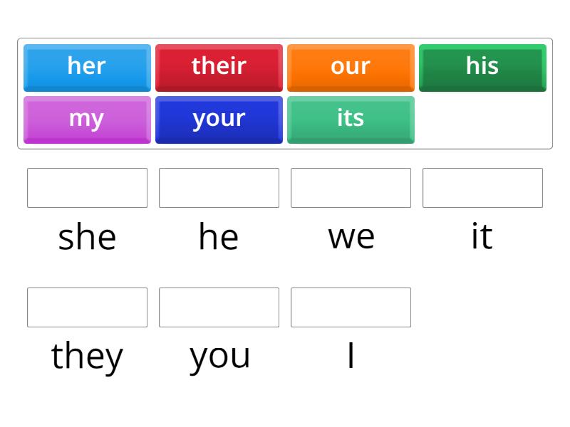 Possesive Pronouns (Words) - Match up