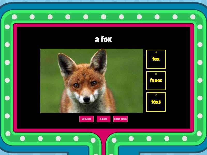 Plural forms - Gameshow quiz