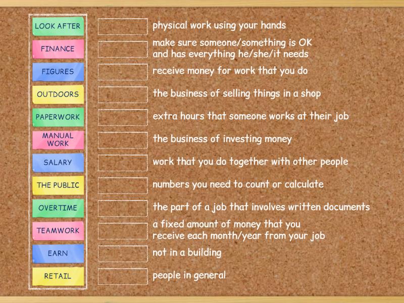 B1 UNIT 7 VOCABULARY IN CONTEXT - Match up