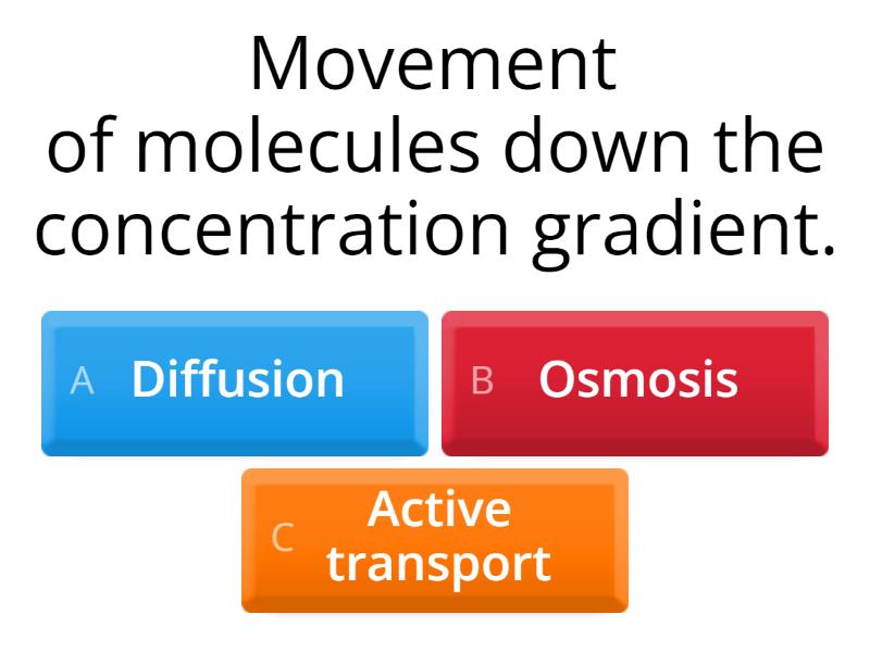 Identify The Process - Diffusion, Osmosis Or Active Transport - Quiz