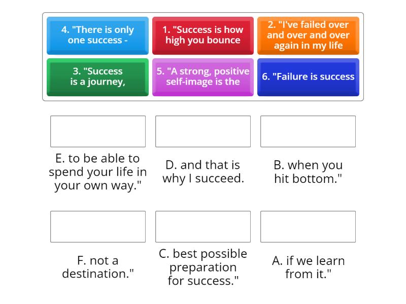 Success quotes - Match up