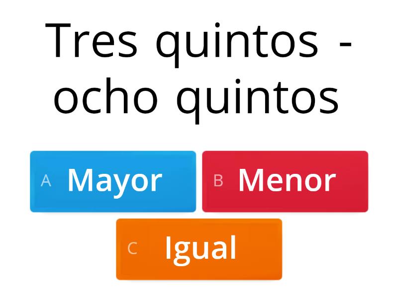 Comparación De Fracciones - Quiz