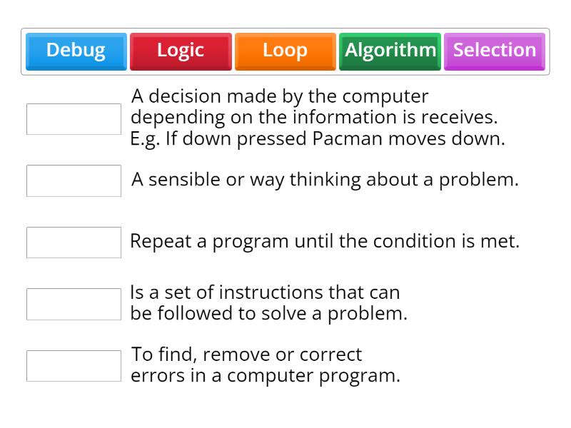 Programming Terms -1 - Match up