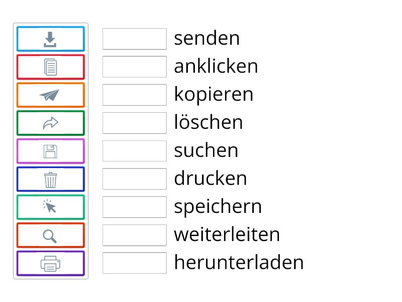 A2/L.3: Computer- Welches Wort passt zu welchem Symbol? - Match up