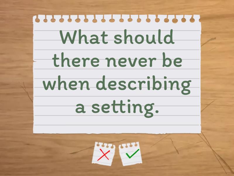 Descriptive Setting Quiz - Tarjetas flash