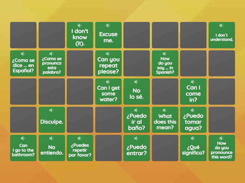 Classroom Vocab - Matching Pairs