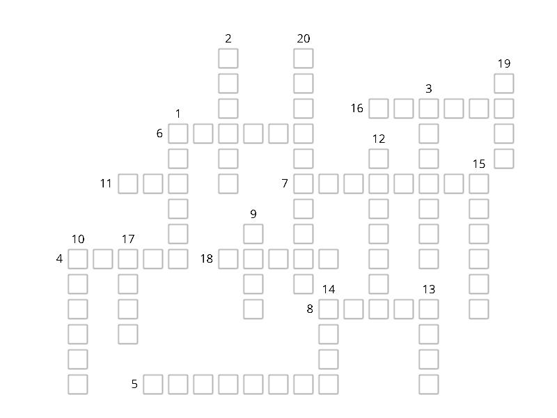 Crucigrama De Las Partes Del Cuerpo Crossword