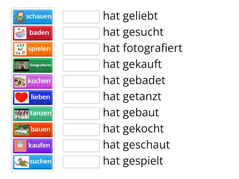 schwache Verben im Perfekt - Match up